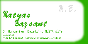 matyas bazsant business card